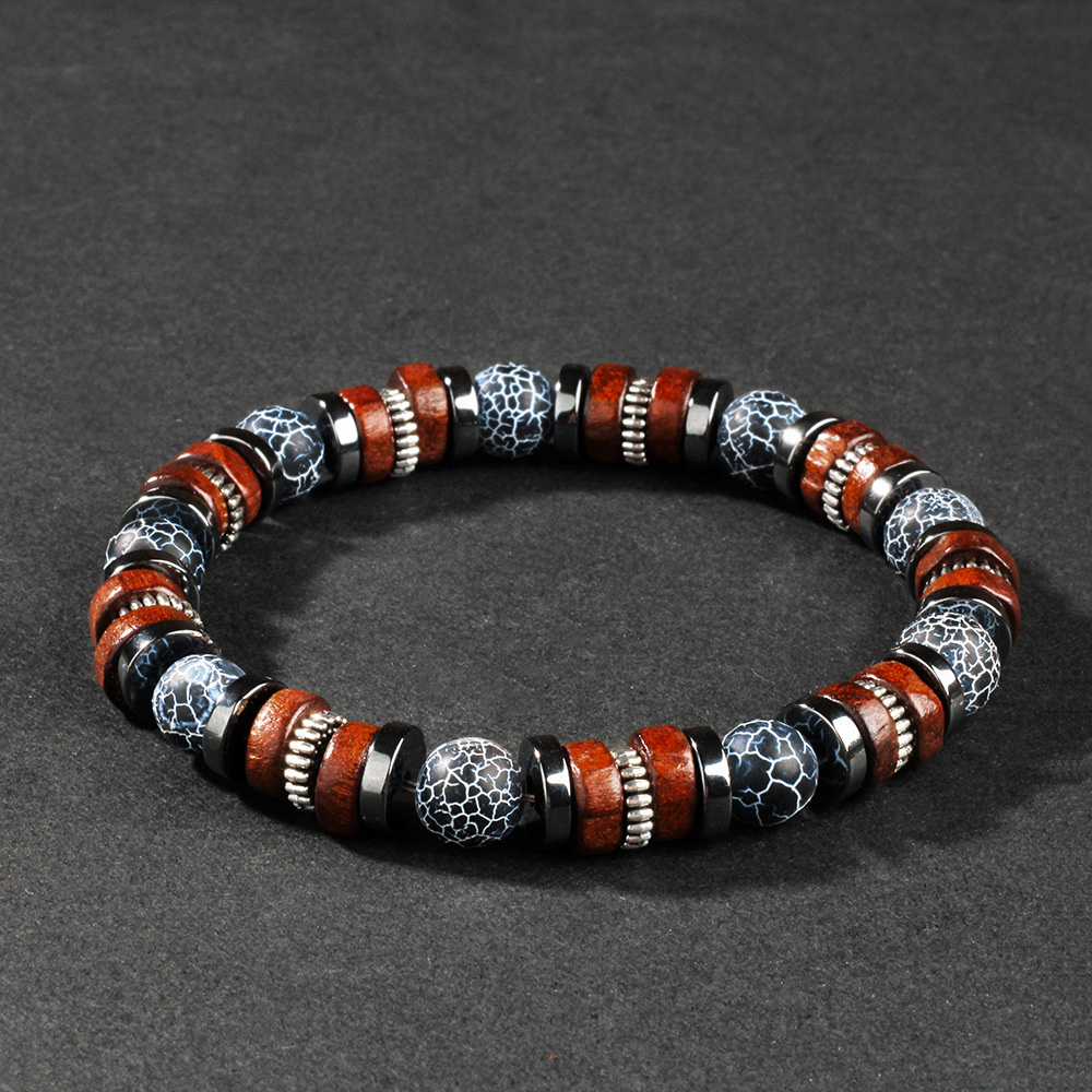 Vintage Fashion Outfits Men - Bracelet en agate vieillie pour homme,