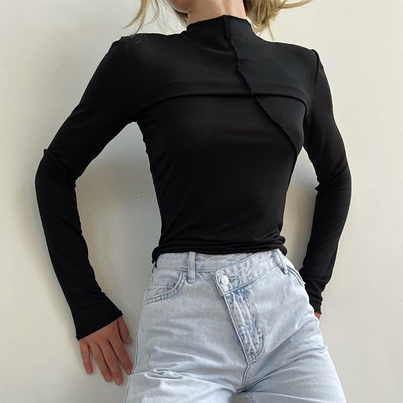 Turtleneck Knit 90S - 2025 automne col roulé Y2K à
