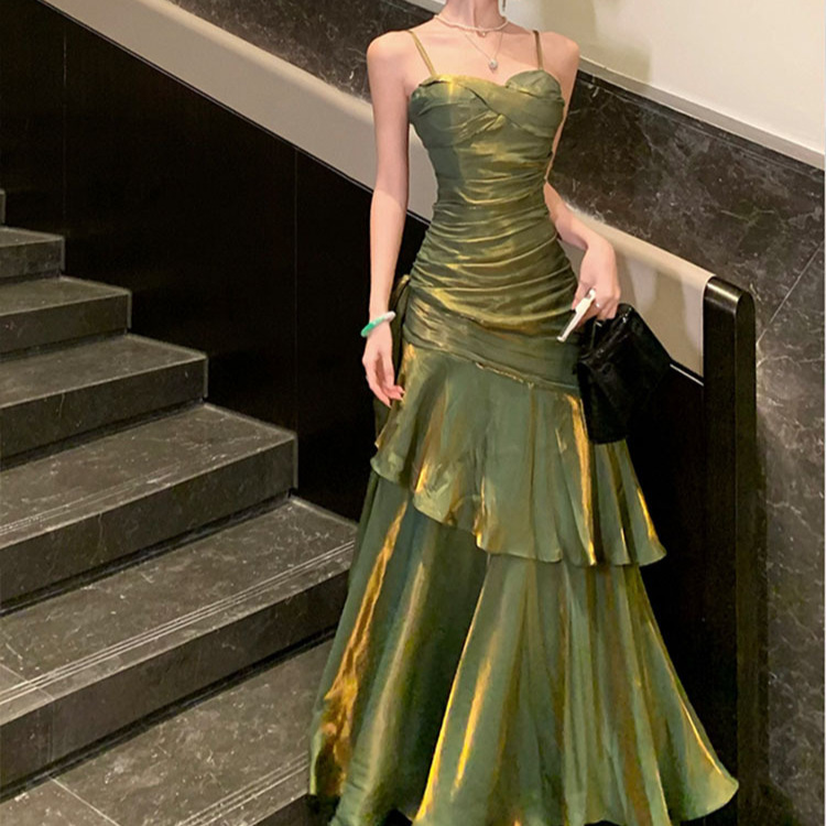 Vintage Fashion Events - Nouvelle Robe Longue Élégante à Volants