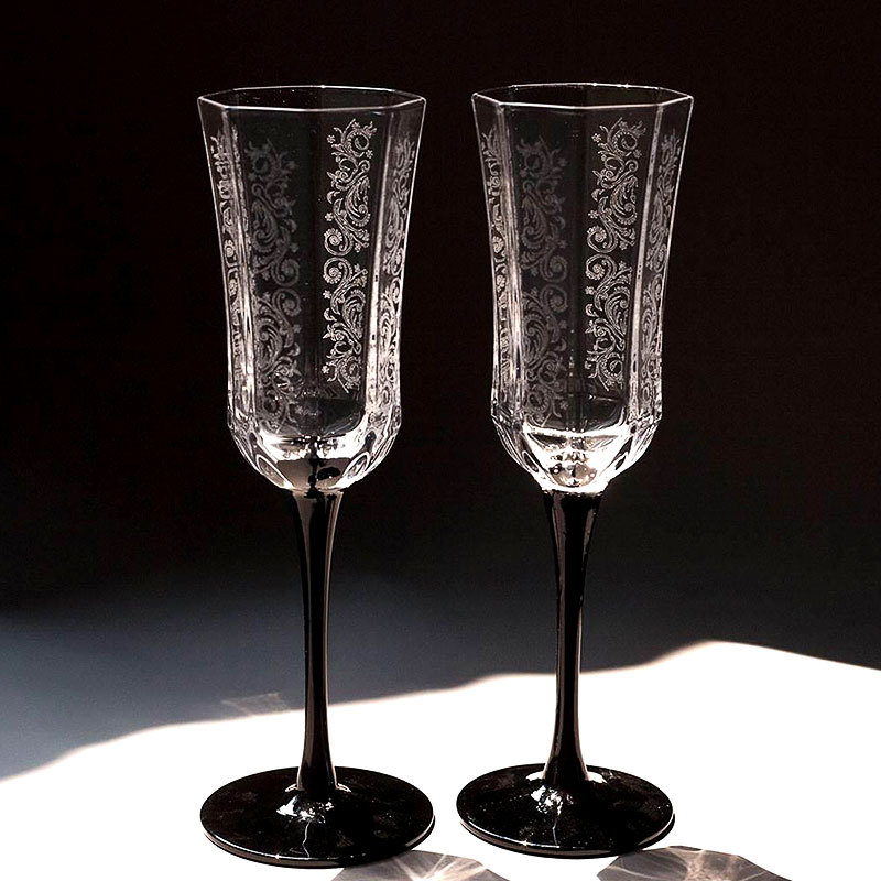 French Vintage Fashion - Ensemble de verres à vin de