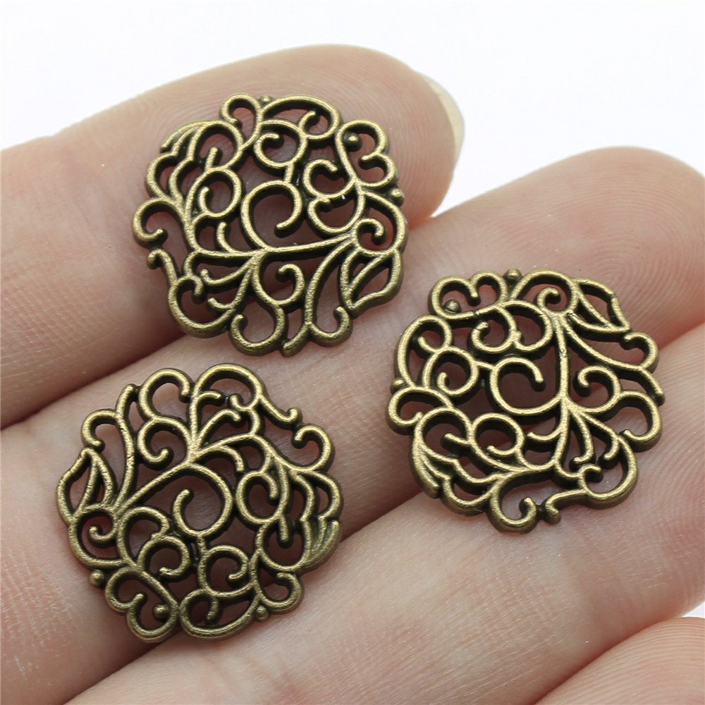Vintage Fashion Nova - Breloques en forme de fleurs, 18x18mm,