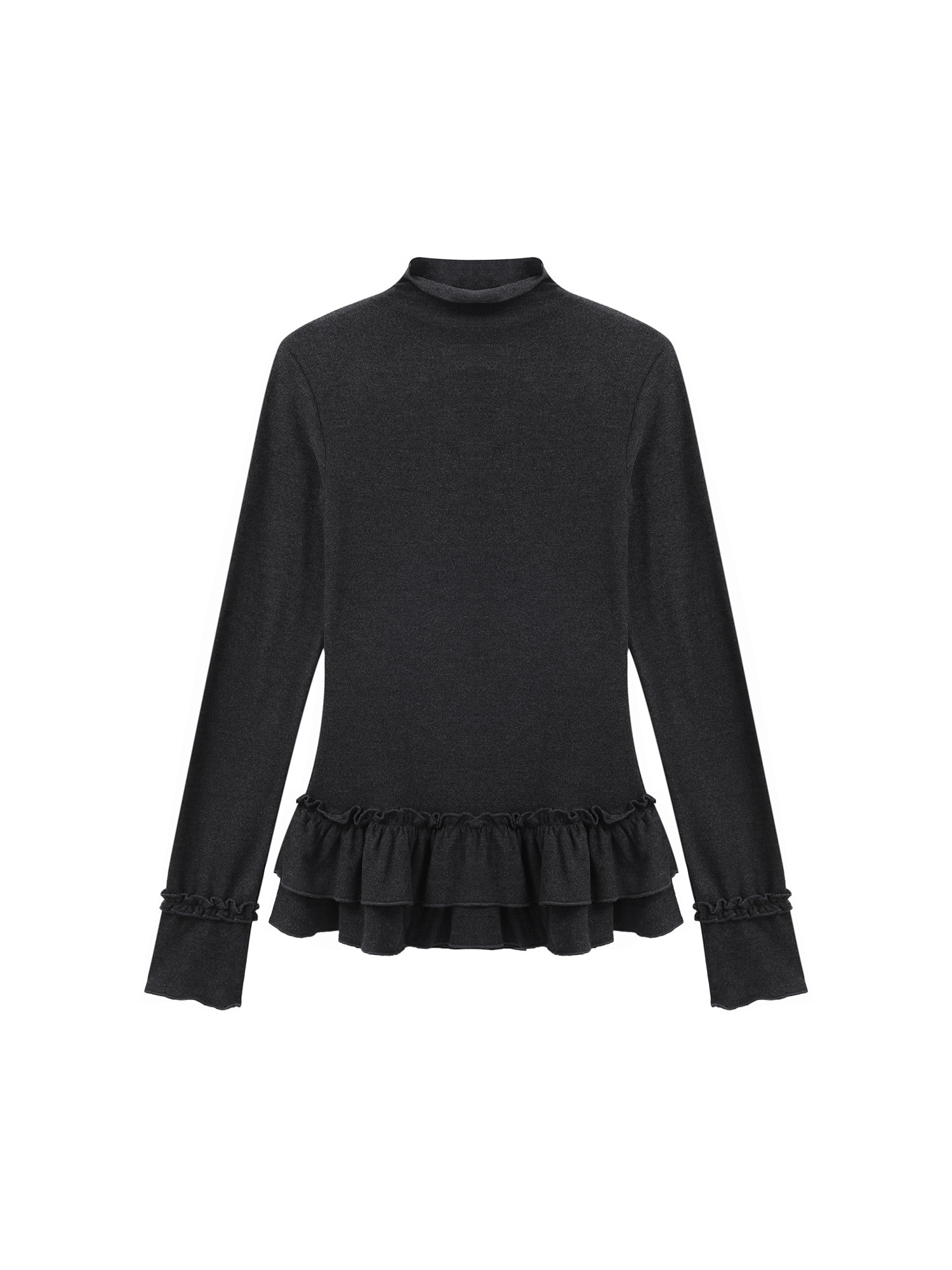 Turtleneck Knit 90S - T-shirt gothique marron pour femmes, style