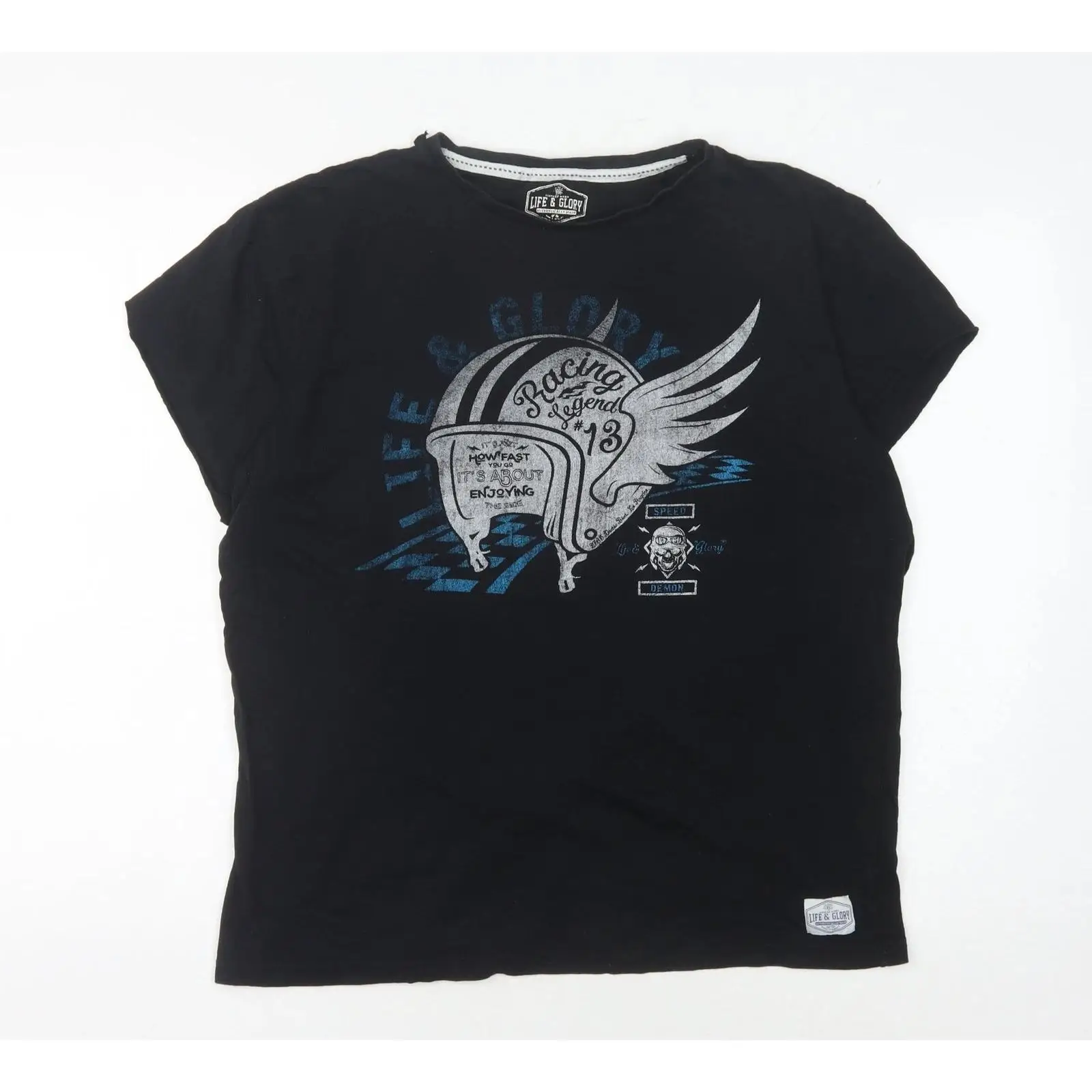 Vintage Fashion Uk - T-shirt noir pour homme, taille UK