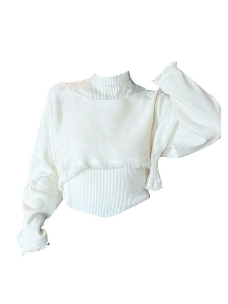 Turtleneck Knit 90S - Pull vert tricoté pour femmes, Harajuku