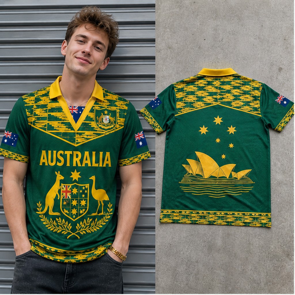Vintage Fashion Australia - T-shirt semi-polo col V pour homme,