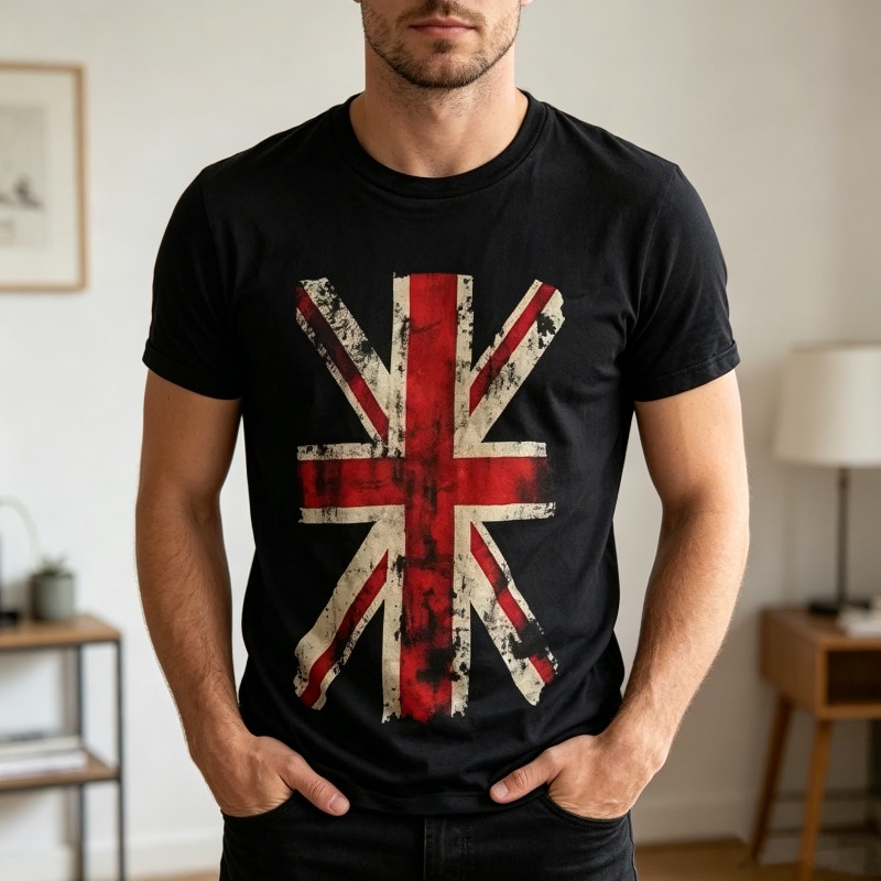 T-shirt graphique Union Jack,  - Vintage Fashion Uk avis et prix