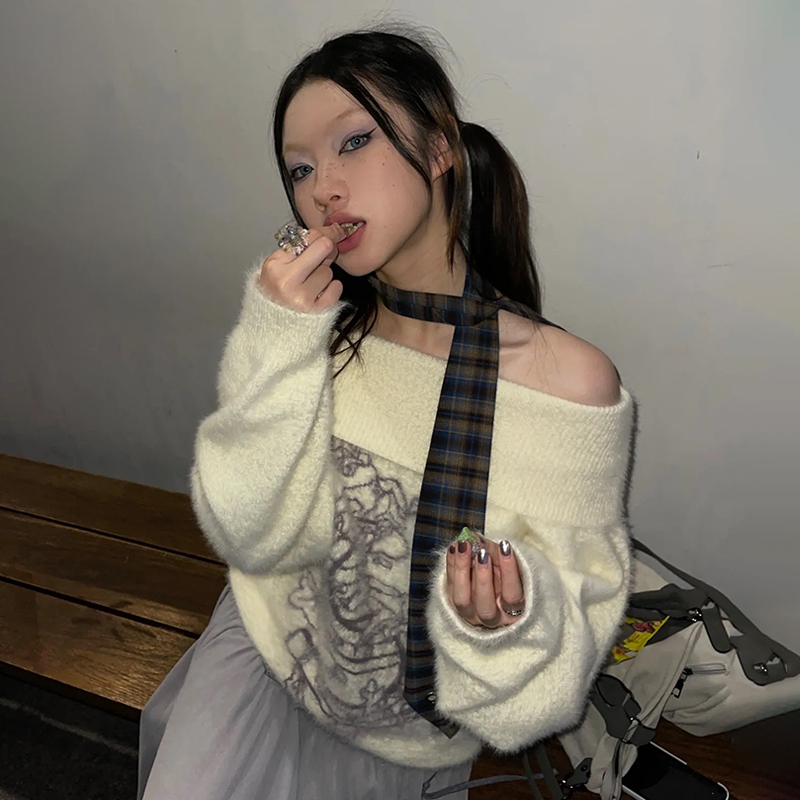 Karrram japonais Y2k brodé pul - Turtleneck Knit 90S avis et prix