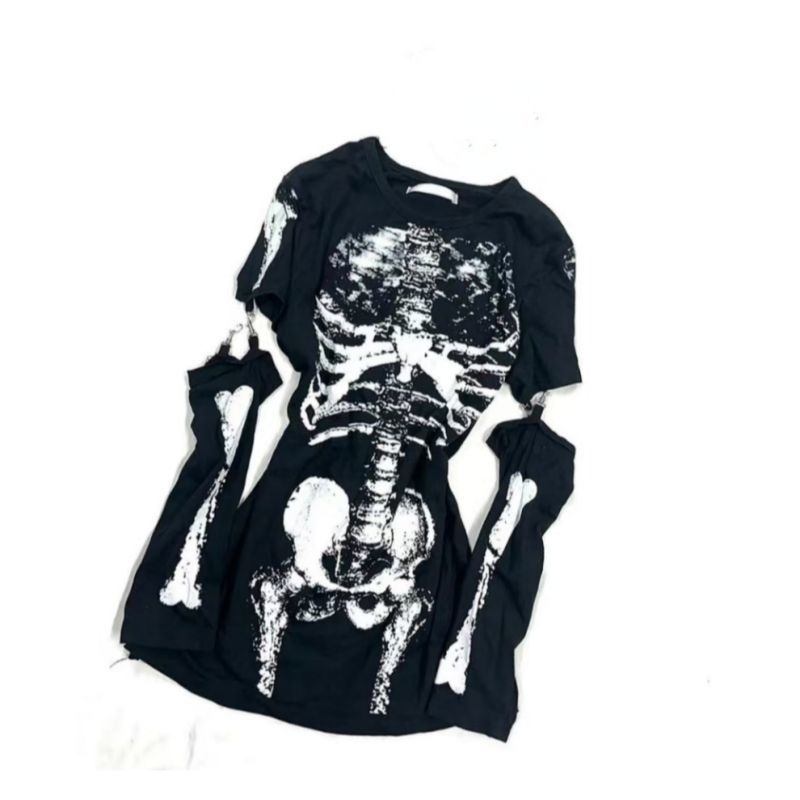 T-shirt graphique squelette go - Vintage Fashion Subculture avis et prix