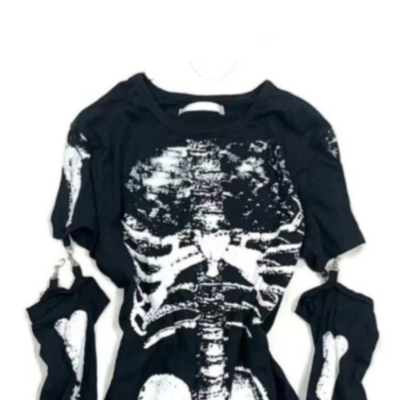 T-shirt graphique squelette go - Vintage Fashion Subculture avis et prix