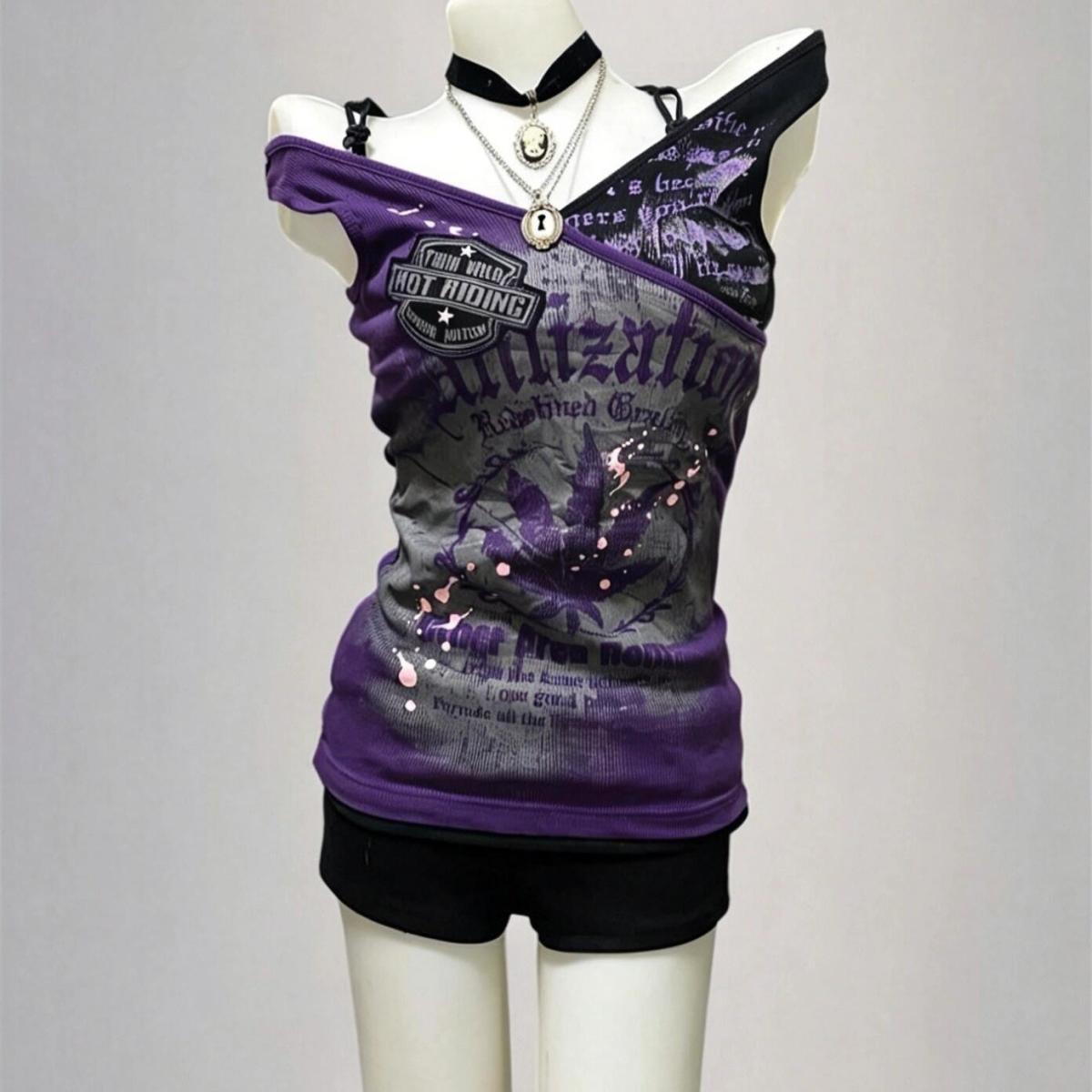 T-shirts Gothiques Y2K à Motif - Vintage Fashion Subculture avis et prix
