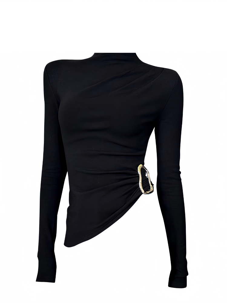 Femmes noir gothiqueT-shirt Ha - Turtleneck Knit 90S avis et prix