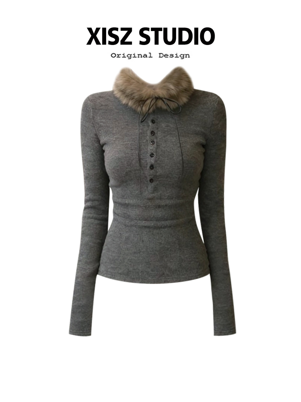 T-shirt gothique gris pour fem - Turtleneck Knit 90S avis et prix