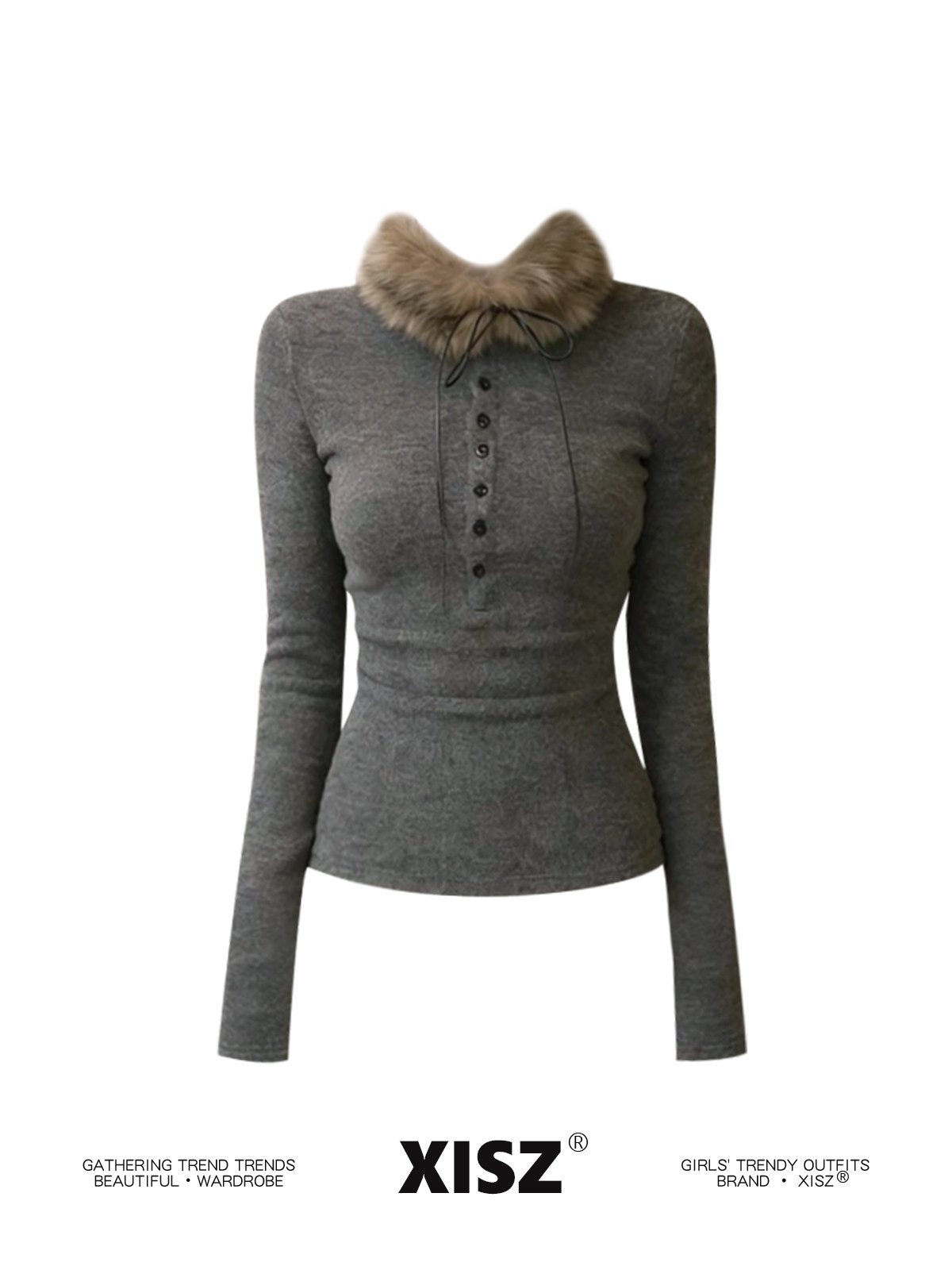 T-shirt gothique gris pour fem - Turtleneck Knit 90S avis et prix