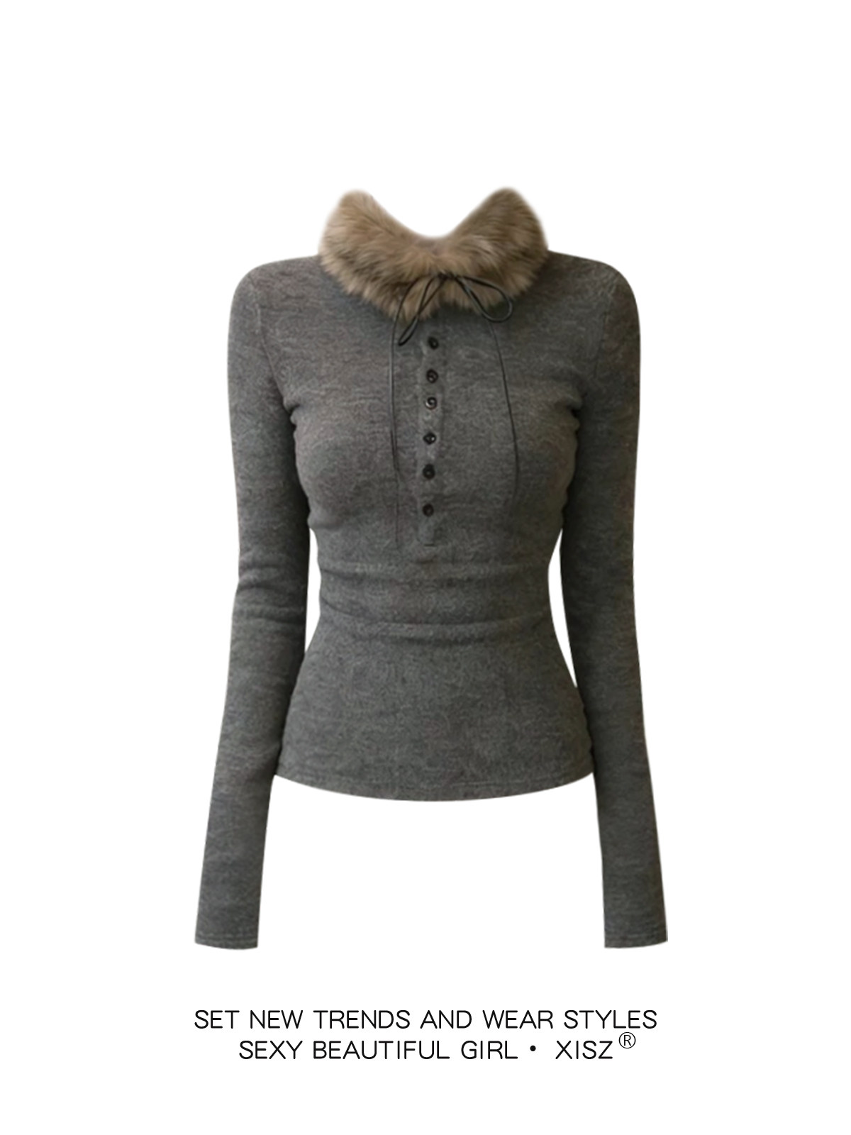 T-shirt gothique gris pour fem - Turtleneck Knit 90S avis et prix