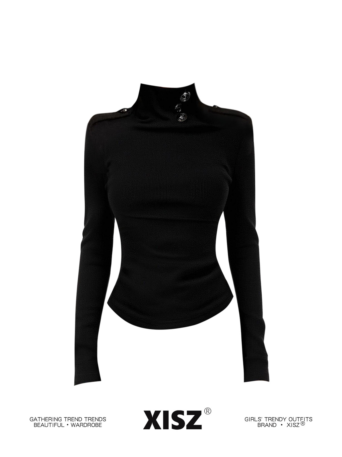 T-shirt gothique noir pour fem - Turtleneck Knit 90S avis et prix
