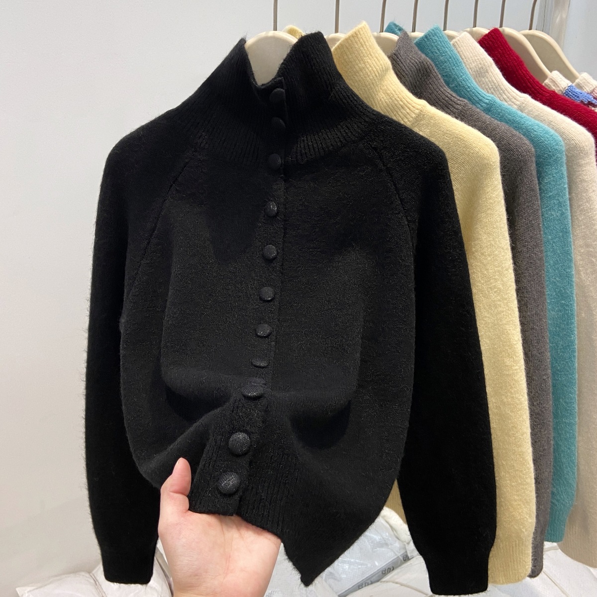 Nouveau Pull en Tricot Uni pou - Turtleneck Knit 90S avis et prix