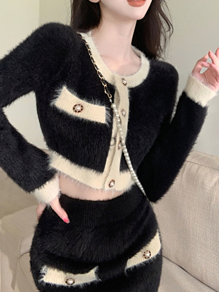 Ensemble mini jupe en tricot m - French Vintage Fashion avis et prix